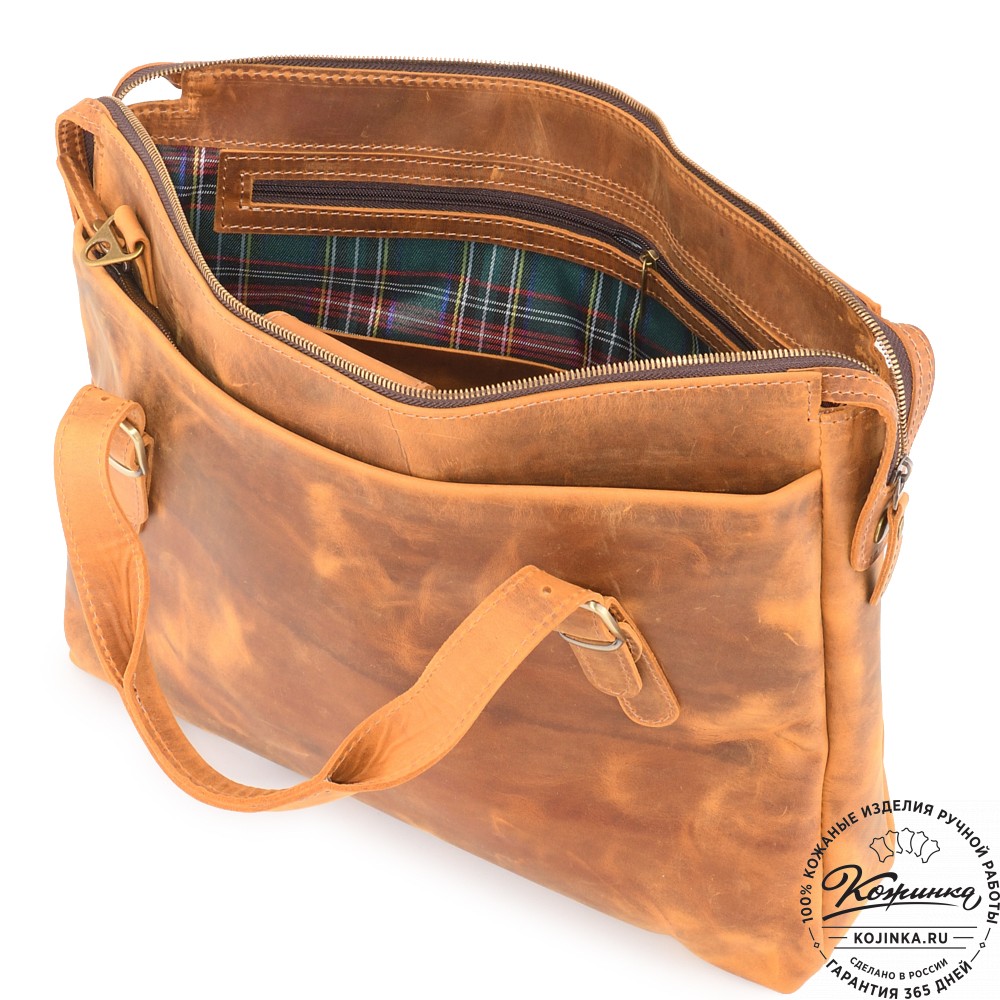  Кожаная деловая сумка "Франклин" (рыжий крейзи)